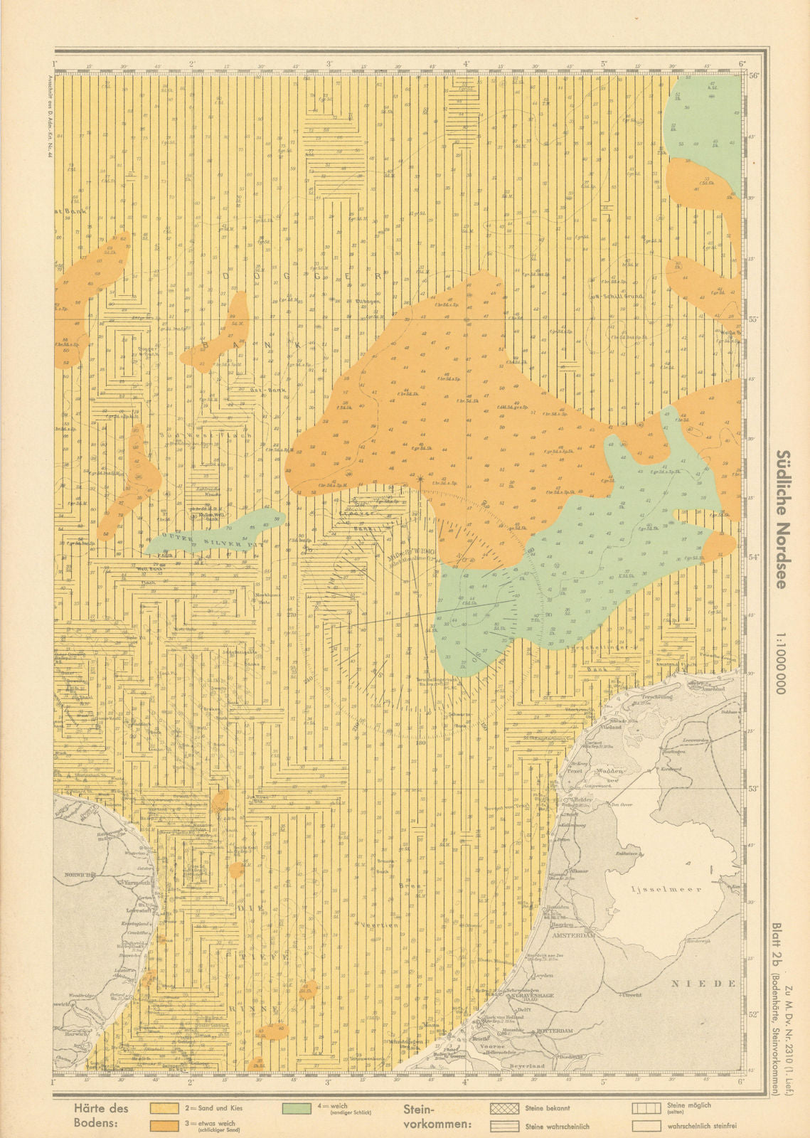 2b. North Sea. Netherlands East Anglia coast. KRIEGSMARINE Nazi map 1940